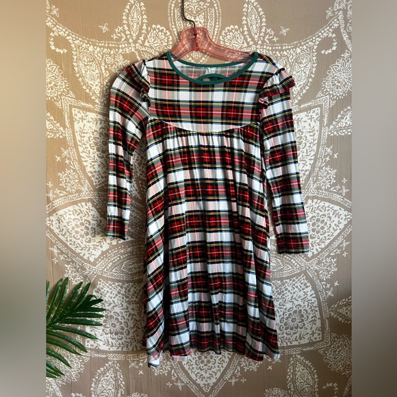 Free Birdees Holiday Christmas Plaid Bamboo Twirl Dress Girls Size 8 - Picture 2 of 5